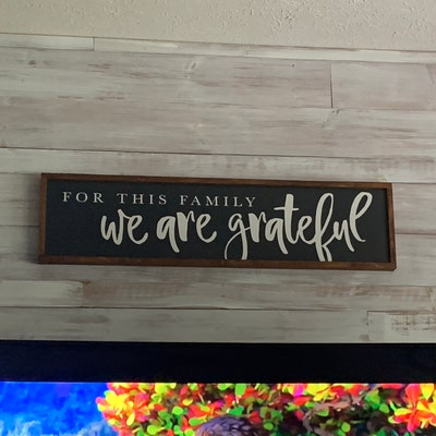 For This Family We Are Grateful Sign Dining Room Sign Kitchen Farmhouse ...
