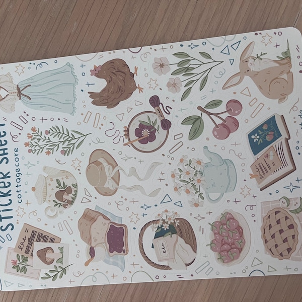 Sticker Sheet - Cottagecore | Journal Stickers, Calendar, Planner ...