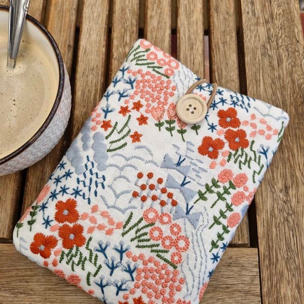 Embroidered Floral Kindle Sleeve, Kindle Cover, Kindle Paperwhite Case ...