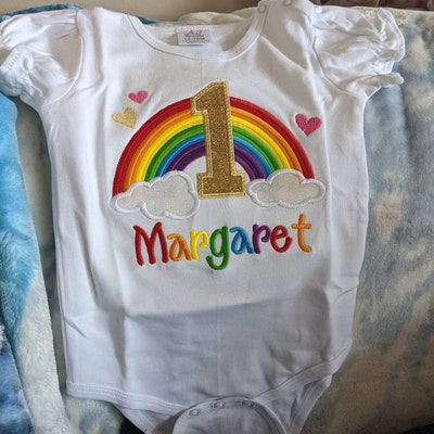 Rainbow Gold Glitter Number Birthday Shirt 1st 2nd 3rd 4th 5th - Etsy