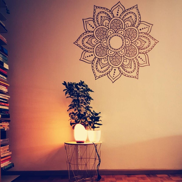 Mandala Wall Decal, Boho Wall Decals, Yoga Wall Stickers, Henna Vinyl ...