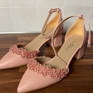 emerald green block heel shoes