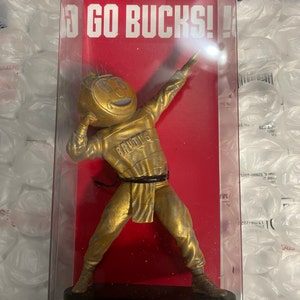 Collectible 6" Bronze Brutus the Buckeye Ohio State Mascot Lightning Pose Figurine