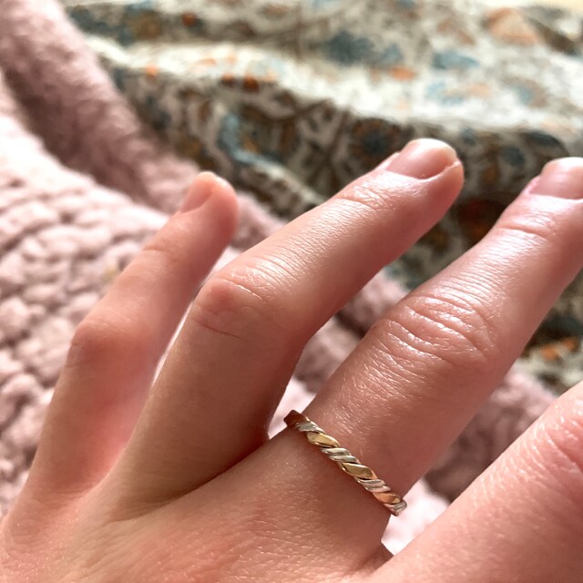 Two Tone Twist Ring, Gold and Silver Ring for Women, Stacker Two Tone Twist Ring, Gold and Silver Ring for Women, Stacker