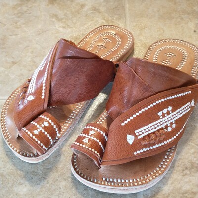 mens navy leather sandals