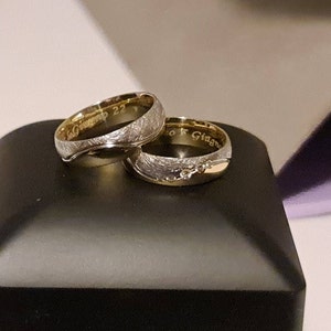 Silver Wedding Band Set Couple Diamond Wedding Rings - Etsy