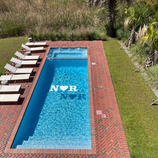Personalized Floating Foam Pool Decor: Cursive Letters for Weddings ...