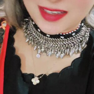 ヴィンテージ クチ チョーカーネックレス：アフガニスタン産シルバー