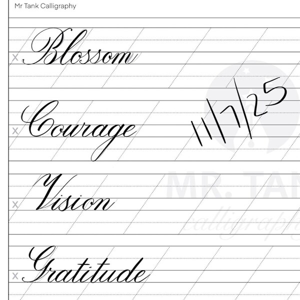 Cursive Handwriting Practice Book: 50-page Workbook (PDF & Procreate ...