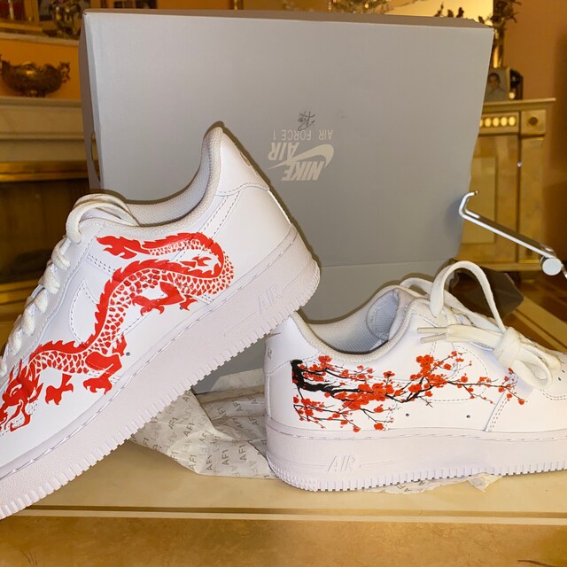 RED DRAGON AIR FORCE 1 CUSTOM – THE CUSTOM SHOP