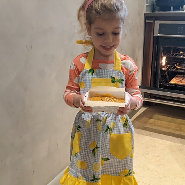 Jenaai 3 Pcs Lemon Kids Apron With Pockets Lemonade Stand Supplies Adjustable Strap Lemonade Apron Costume For Boys Girls Cooking Painting 6 12 Years