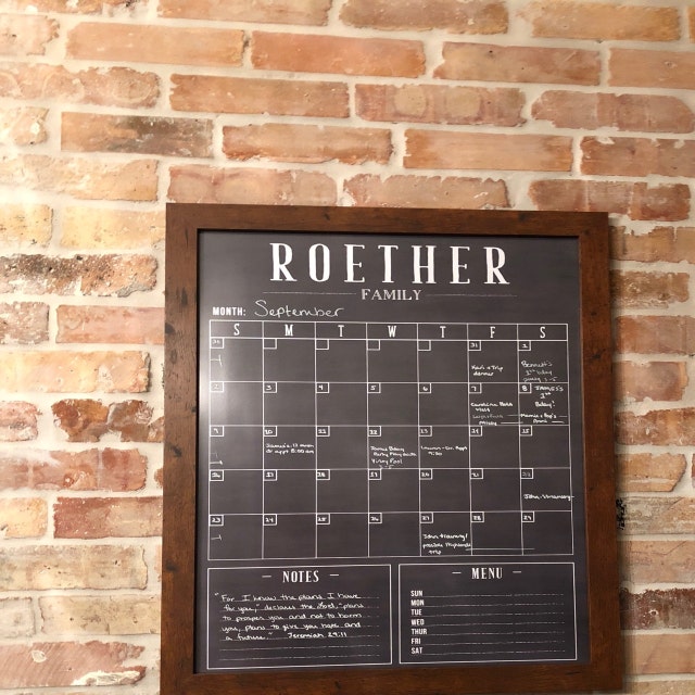 Monthly Framed Chalkboard Calendar, Vertical Swanson