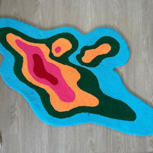 Tufted Custom Rug Trippy Face Rug Skull Rug Home Decor - Etsy