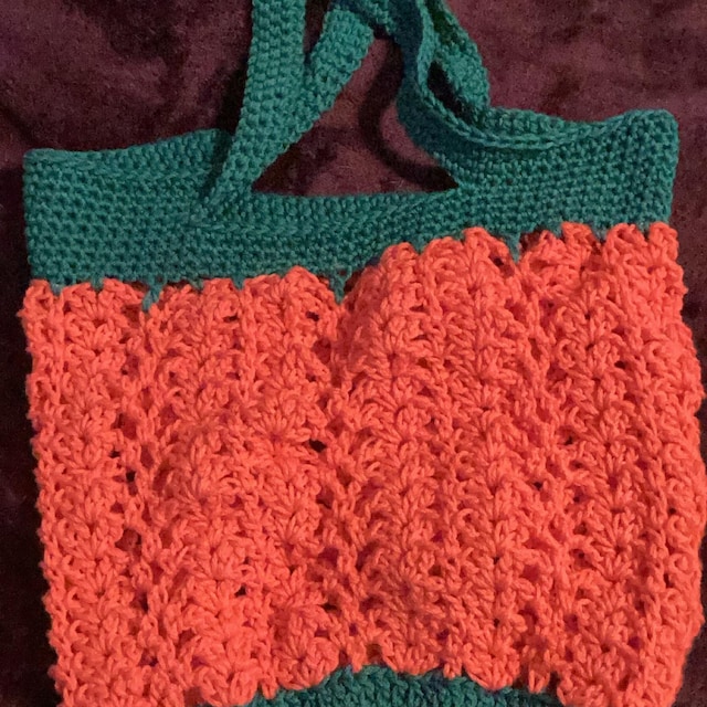 A customer's finished Willow Mesh Market Bag Crochet Pattern + Video Tutorial