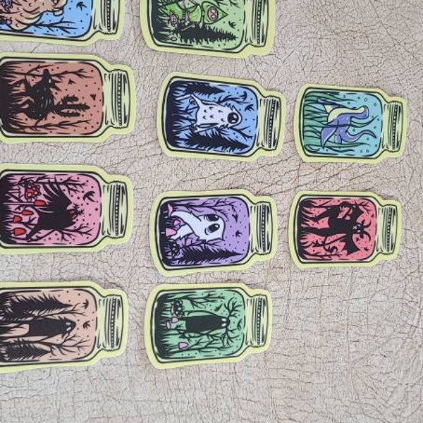 Complete Cryptid Buddy Sticker Pack Fantasy Mothman Sasquatch Bigfoot ...