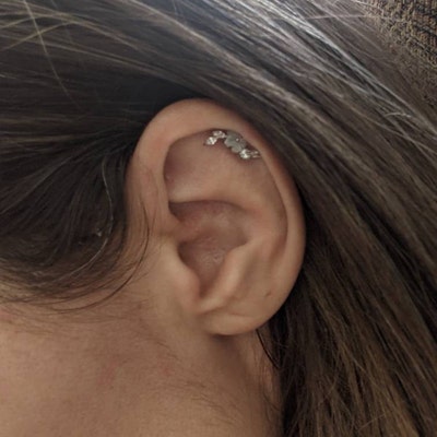 16G Shell Flower Leaf Earring Helix Cartilage Piercing - Etsy