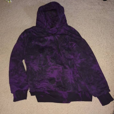 Dark Purple Black Tie Dye Hoodie Pullover Sweatshirt Unisex for Youths ...