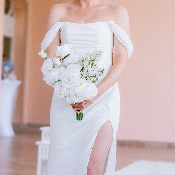 DETACHABLE Bridal Sleeves, Removable Sleeves,ivory Wedding Dress Sleeves, off Shoulders Sleeves