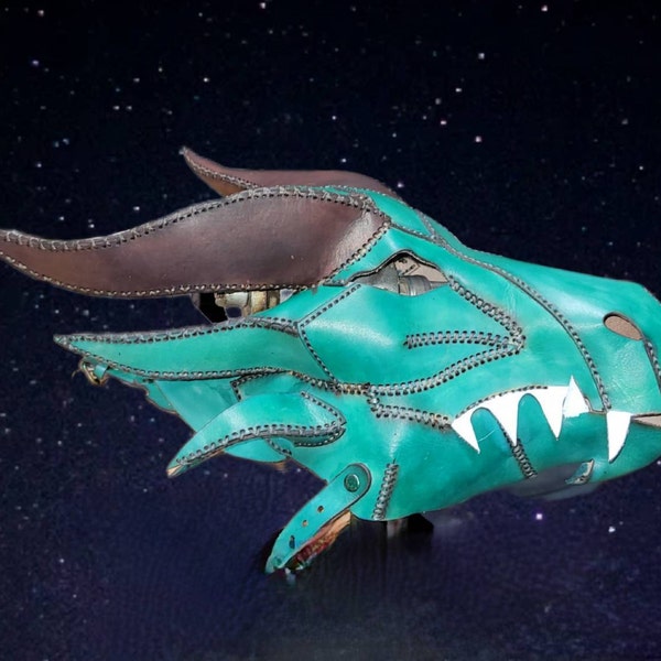 PDF Pattern Leather Dragon Mask - Etsy