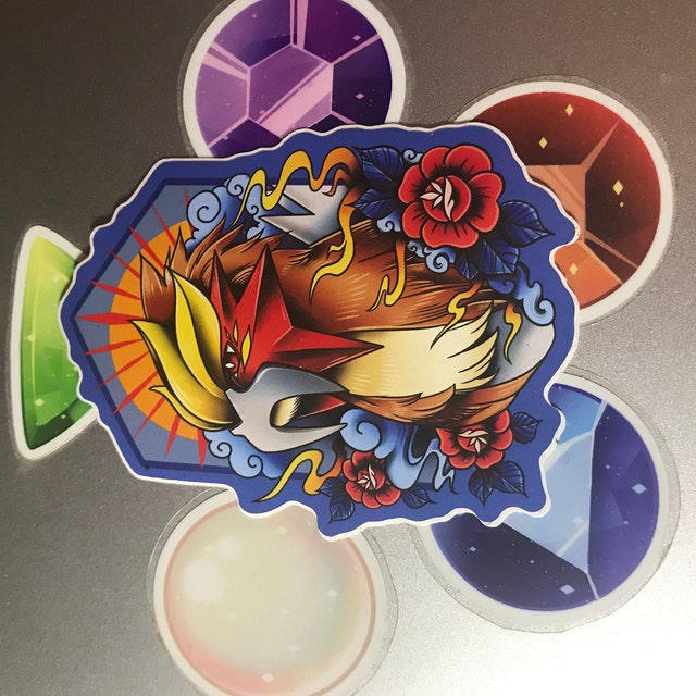  Raikou, Entei, Suicune - 3 Legendary Dogs Vinyl Sticker Set