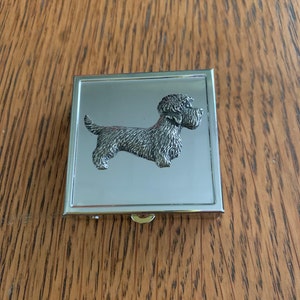 Poodle Dogs Polished Metal Pill with three section Box Gift 