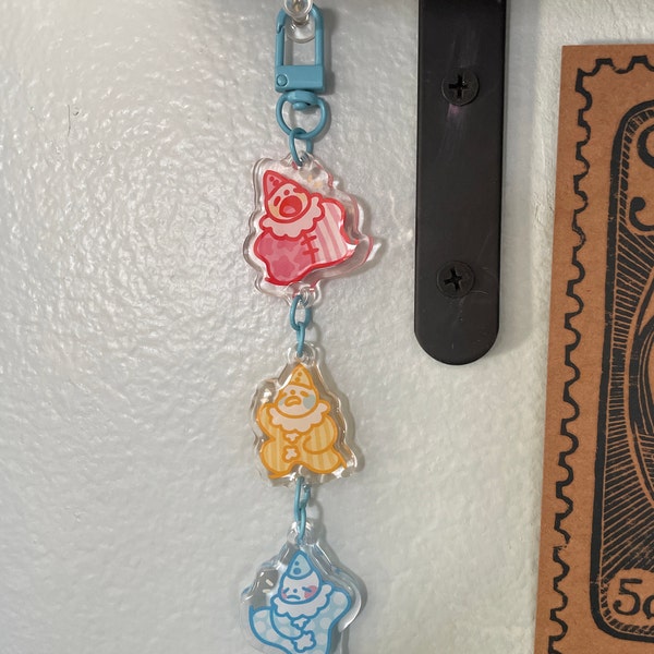 Dangle Chain Keychain Cute Lil Clown Dangling Keychain! - Etsy