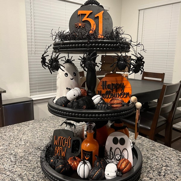 Halloween Tiered Tray Decor - Tiered Tray 3D Signs - Rae Dunn Tiered ...