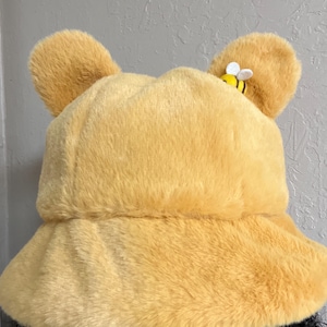 Winnie The Pooh Big Face Adjustable Hat - Yellow Cotton Character Hat With 3d