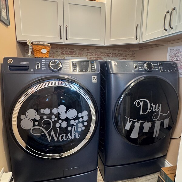 Wash Dry Laundry Vinyl Decal - Laundry Room Decor D00387 - Etsy