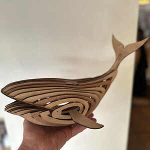 Laser Cut Wooden Whale Lamp 4mm Template Free Vector 