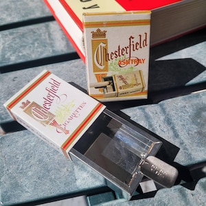 chesterfield cigarettes review Vintage CHESTERFIELD Cigarette Tin Pocket Ashtray, 80's Made in Hong Kong  (NOS)