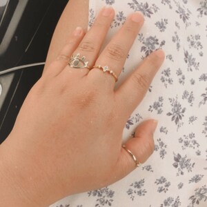 Unique Good Luck Ring Wide Ring Casual Ring Gold Plated Ring Valentines Gifts Gothic Ring Boho Ring Evil Eye Ring Statement Ring