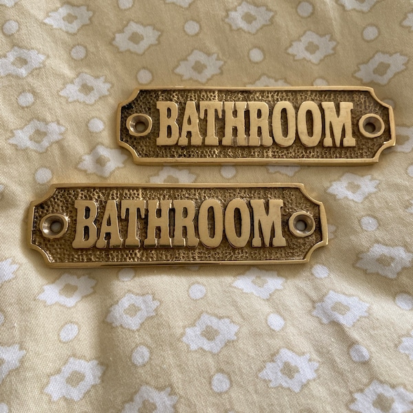 Vintage Victorian Style TOILET BATHROOM Door Sign Cast Iron Brass ...
