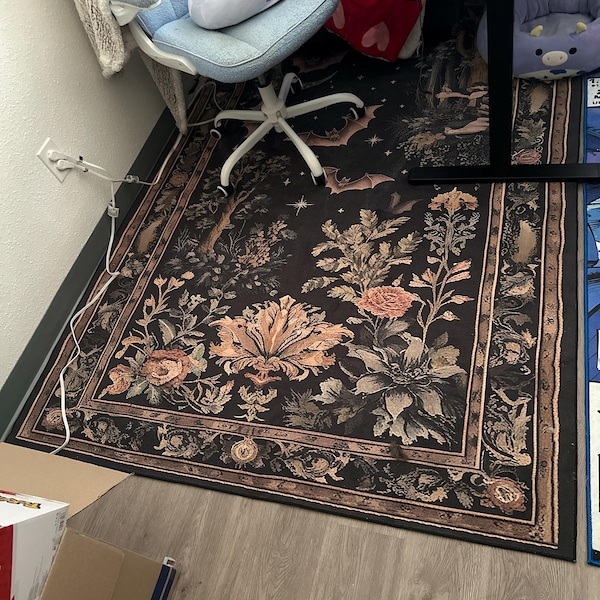 Dark Academia Mystic Bat Rug Witchy Decor Gothic Area Rug, Enchanted ...