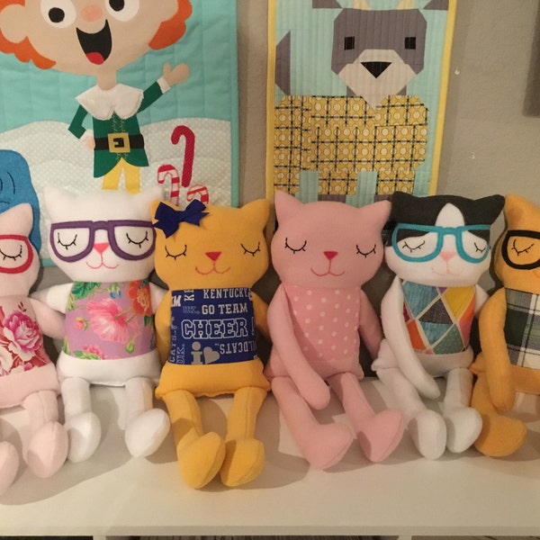 Kitty Cat Softie Sewing Pattern - Sleepy Soft Fleece Toy Animal Sewing ...
