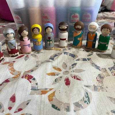 Easter Peg Doll Set Crucifixion and Resurrection Crèche Activity Christian Bible Characters ...