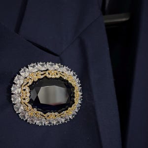 Empress Marie Feodorovna Sapphire Cluster Brooch With 5A Cubic