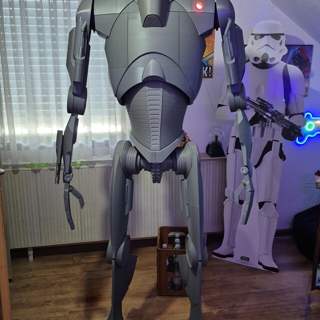 Life Size Starwars Inspired Super Battle Droid Printed in Grey Raw