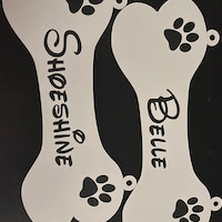Image showcasing Kennel Crate Pet Tag Identification Dog Bone Name Plate - Etsy