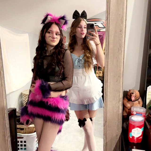 Blue Grey Cheery Cheshire Cat Costume Dress Choker Cat Ears Blue Grey Cheery Cheshire Cat Costume Dress Choker Cat Ears
