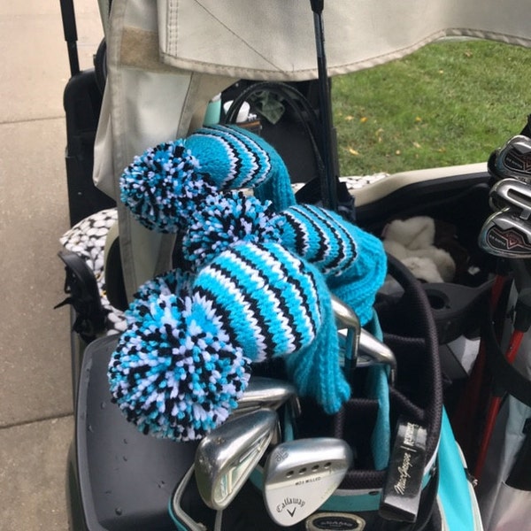 Hand Knit Golf Club Covers Etsy