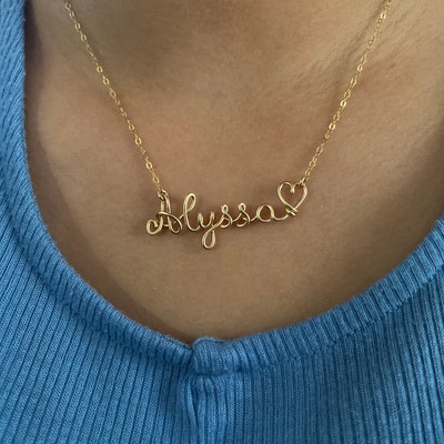 Dainty Custom Name Necklace, Wire Name Necklace, Personalized Name ...