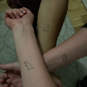 Cute Couple Match Temporary Tattoo Sticker Lovely Kids Drawing dinosaur  Superman  Shop LAZY DUO TATTOO Temporary Tattoos  Pinkoi