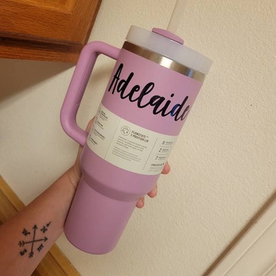 Personalized Name Vinyl Decal for 40oz Tumbler Water Cup Custom Vinyl ...