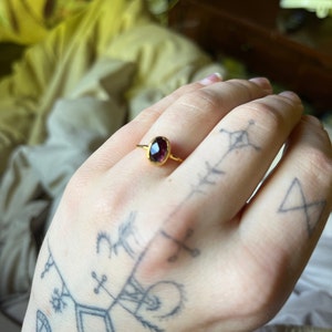 Customer photo from Hope, Oval Rosecut Raw Garnet Ring, Raw Garnet Jewelry, Minimalist Dainty