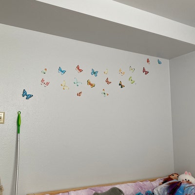 Butterfly Wall Decals Made From Peel and Stick Wallpaper Material, Set ...