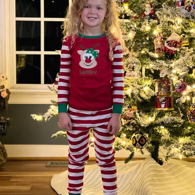 Monogram Christmas Pajamas Reindeer Design Boy Girl for Baby - Etsy