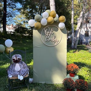 Set Di 6 Cubetti In Legno "OH BABY" Per Baby Shower - Piccoli Blocchi 5 Cm Per Decorazioni, Centrotavola E Libro Ospiti
