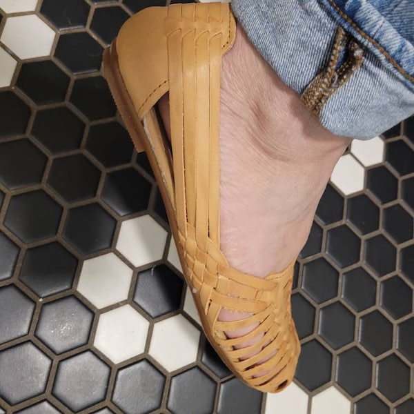 tan and black huaraches