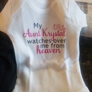 "I Have An Angel Watching Over Me" Baby Bodysuit - Great Grandpa Memorial Onesie In Pink 6 Months